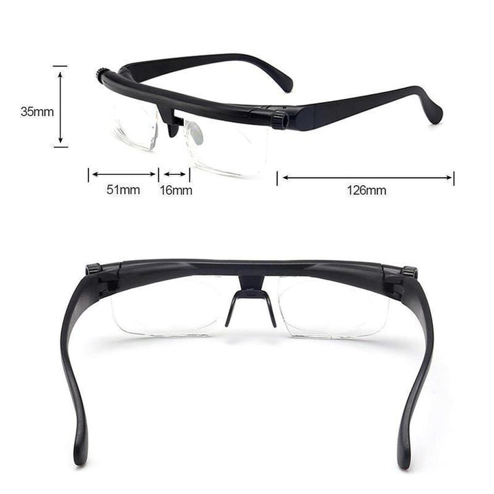 Fokuserbar lesebrille Unisex | Justerbar zoom-linse | Svart