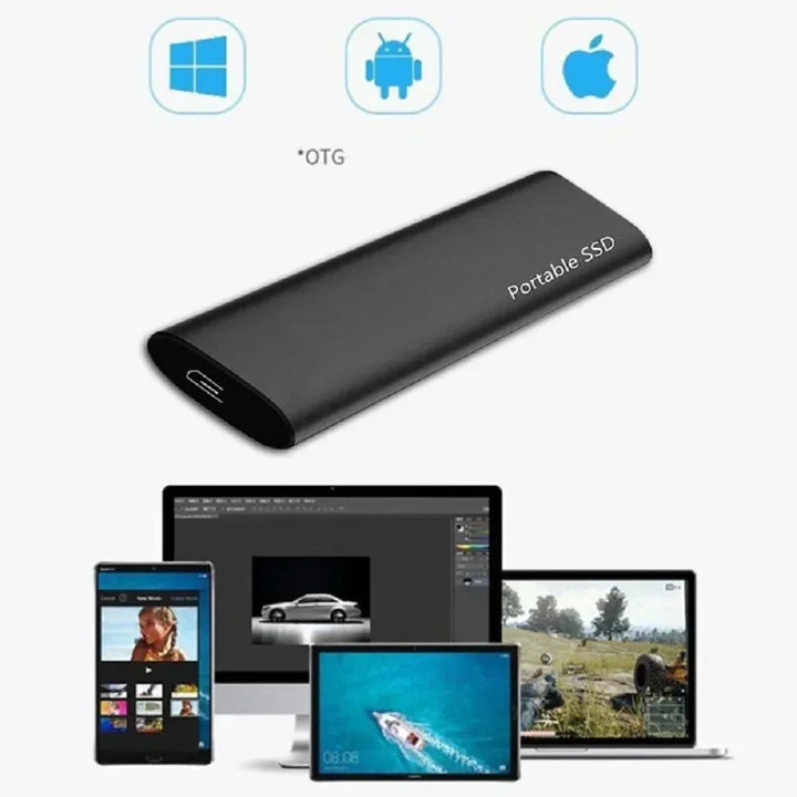 Ekstern Bærbar SSD | Høyhastighets Solid State Drive | Svart