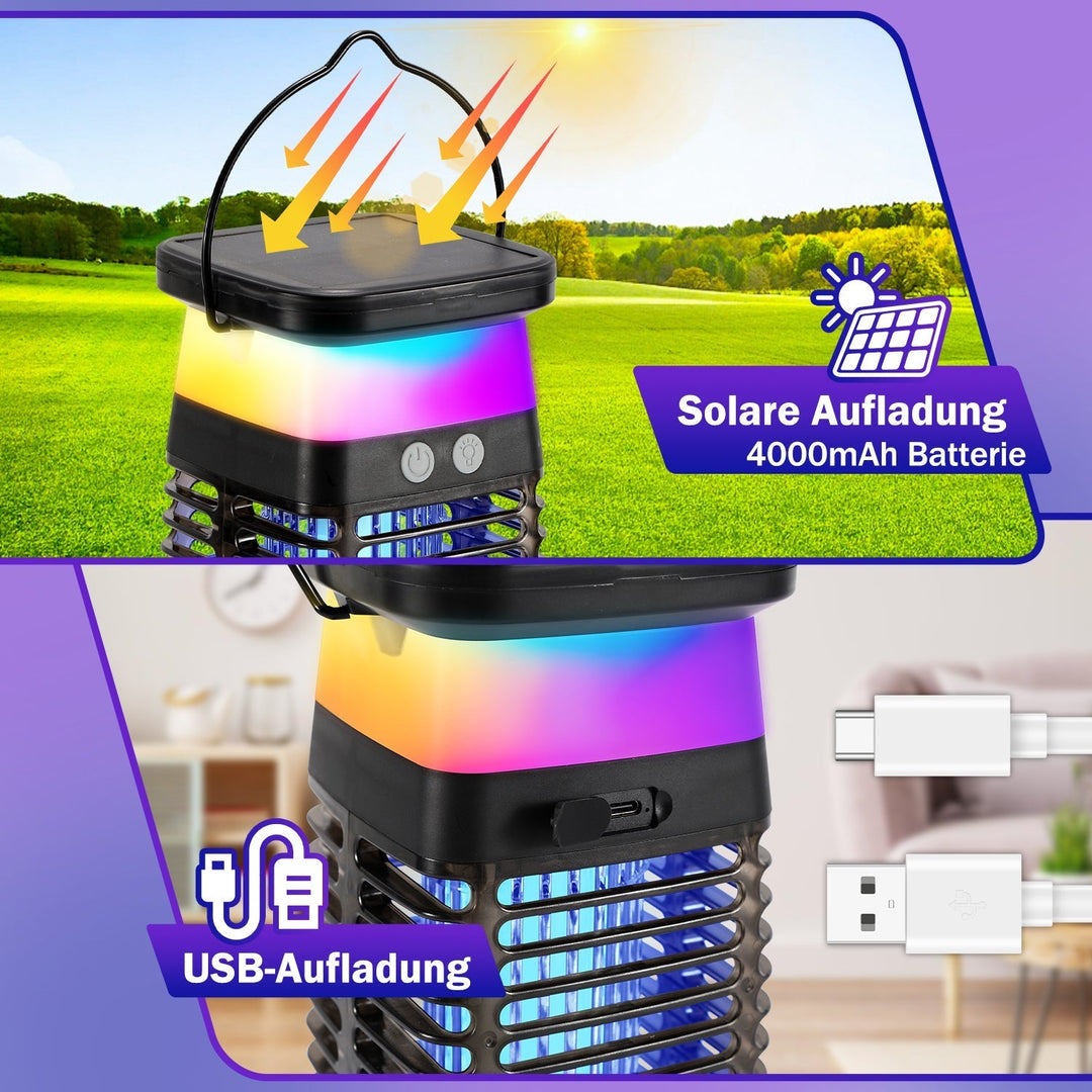 Solar Myggavstøtende Lampe UV Lys Mygg Lampe RGB | Luvikno