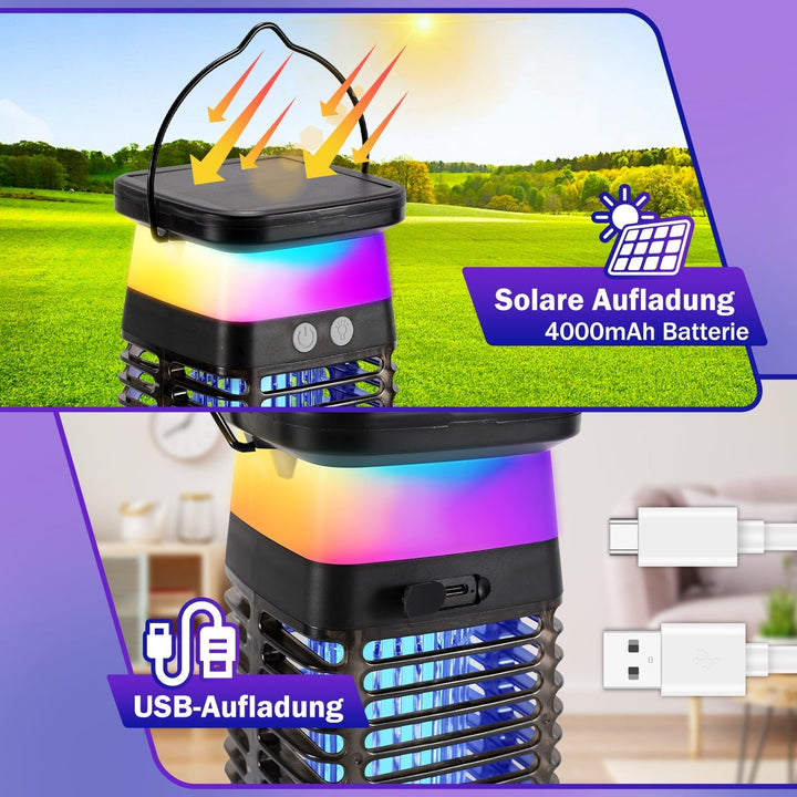 Solar Myggavstøtende Lampe UV Lys Mygg Lampe RGB | Luvikno
