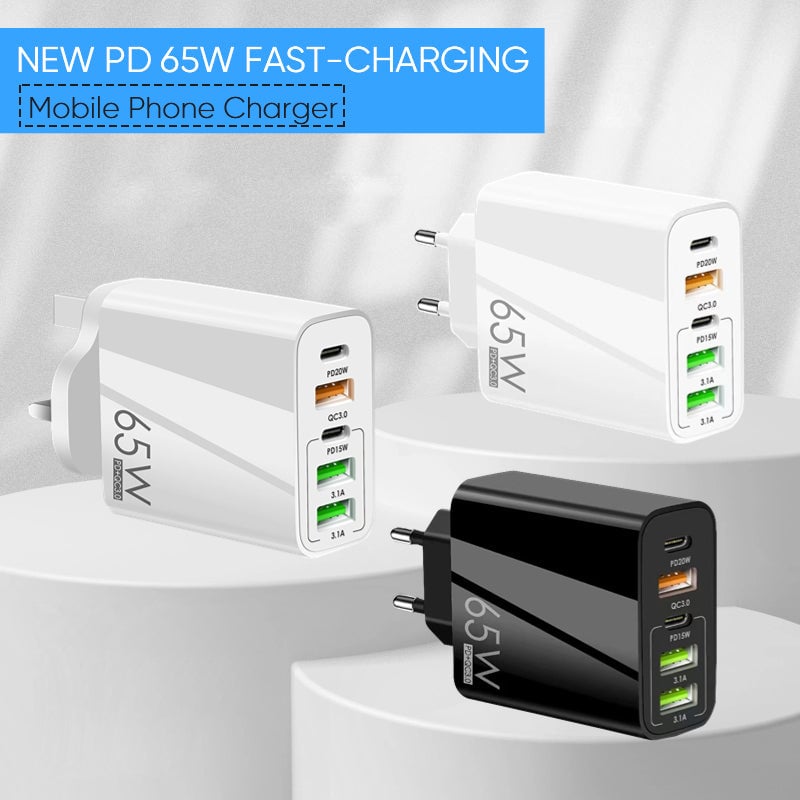 Multi-Port-Adapter 65W Hurtiglader - US-standard | Luvikno