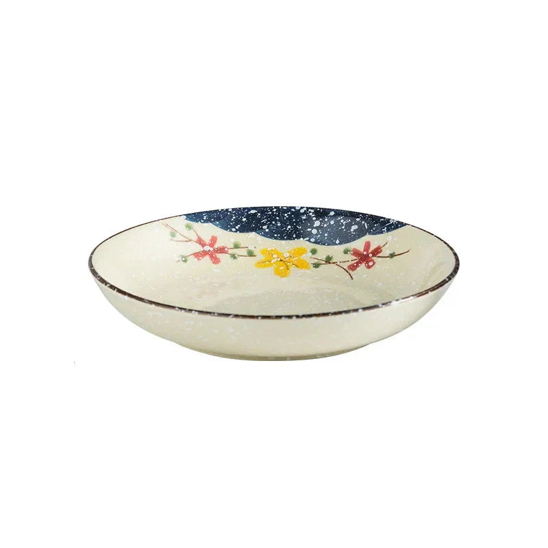 7" og 8" Underglaze Keramisk Rund Tallerken Husstands Kjøkkenverktøy | Luvikno