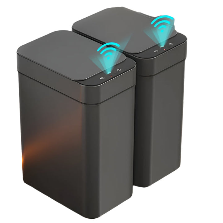 Set med 2 Smart Sensor søppelbøtter – Berøringsfri og kompakt (Svart) | Luvikno