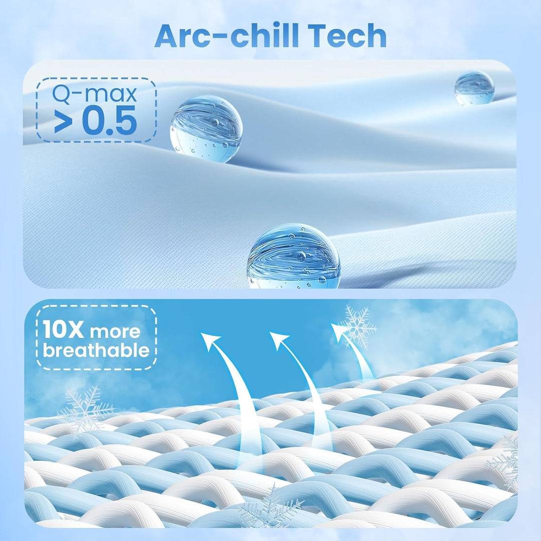 2-Pack Premium Silky Super Cooling Blue Pillowcases – Extreme Q-Max 0.5 | Luvikno