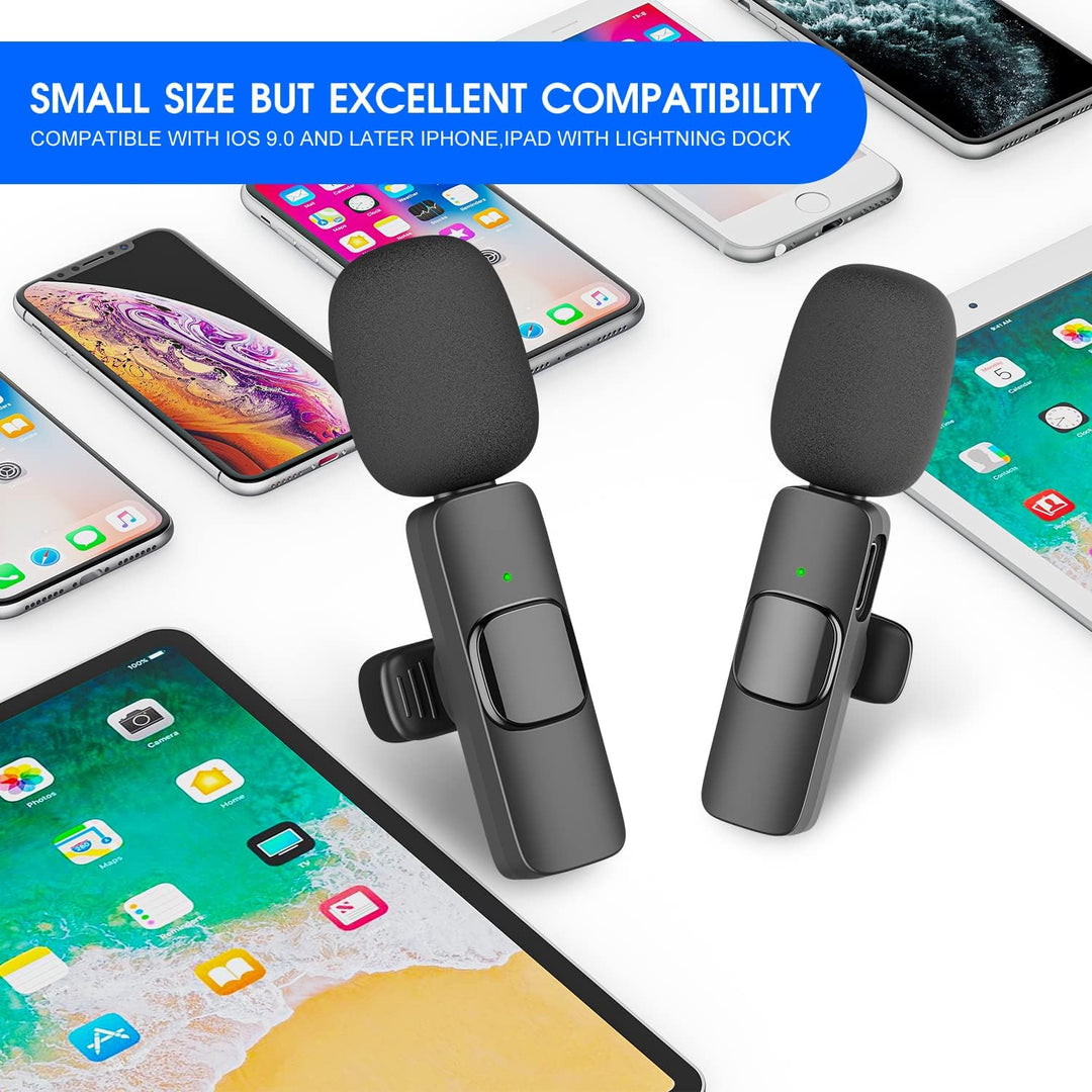 2-Pack trådløs mikrofon for iPhone iPad Luvikno