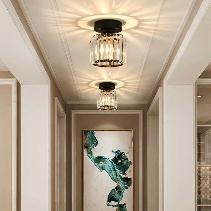 Taklampe Krystall Flush Mount Moderne Armatur Luvikno