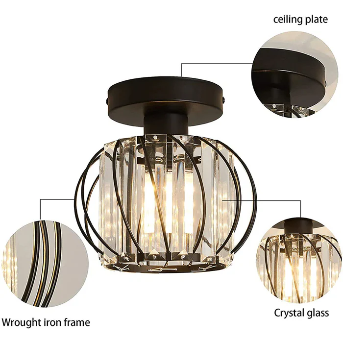 Pendellampe svart glass kule taklampe Luvikno