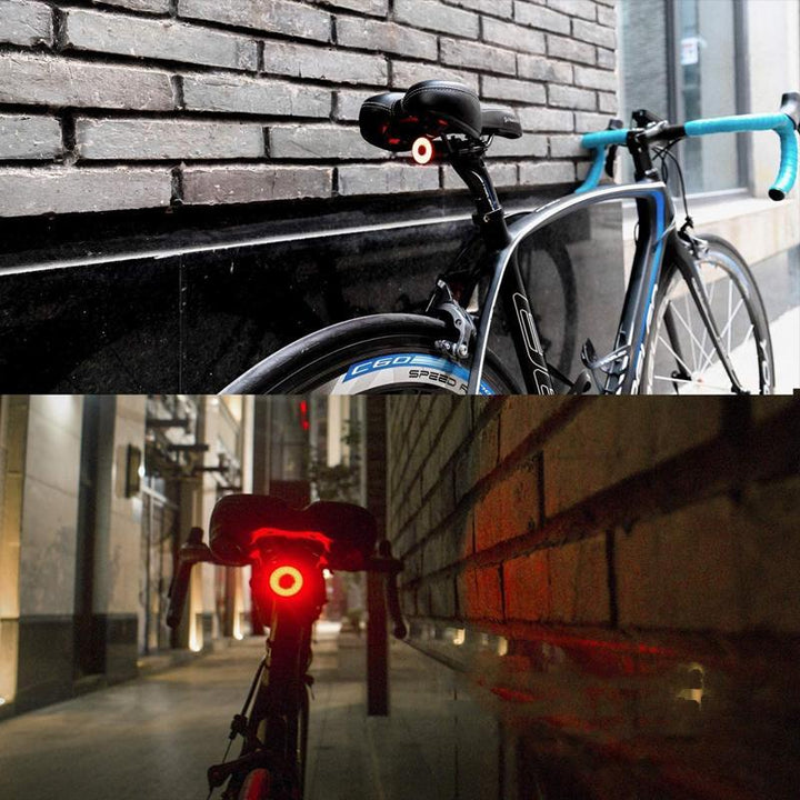 VeloSafe Slim – USB-oppladbart intelligent sykkel baklys med bremsesensor | Luvikno