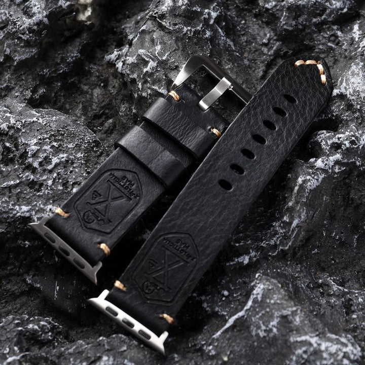 Håndlaget vintage lær-Apple-watch-armbånd