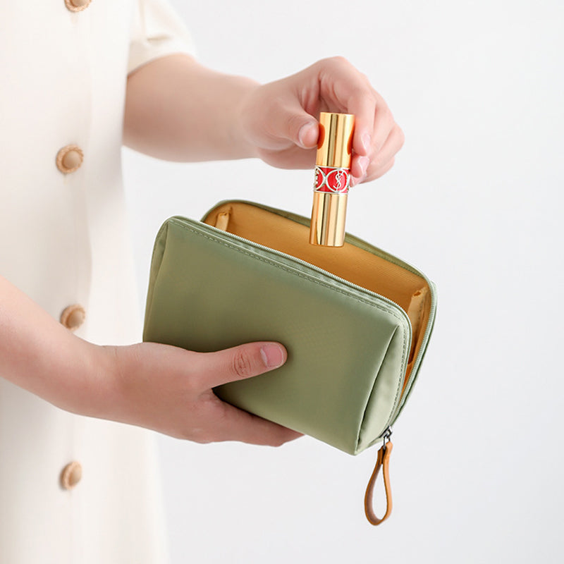 Solid Color Cosmetic Case with Double Zipper | Luvikno