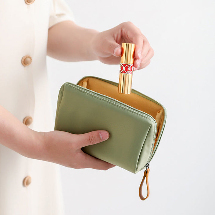 Solid Color Cosmetic Case with Double Zipper | Luvikno