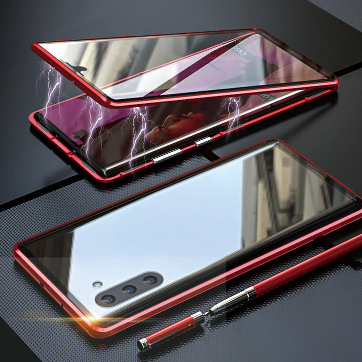 herdet glass Dobbeltsidig telefonveske for Samsung