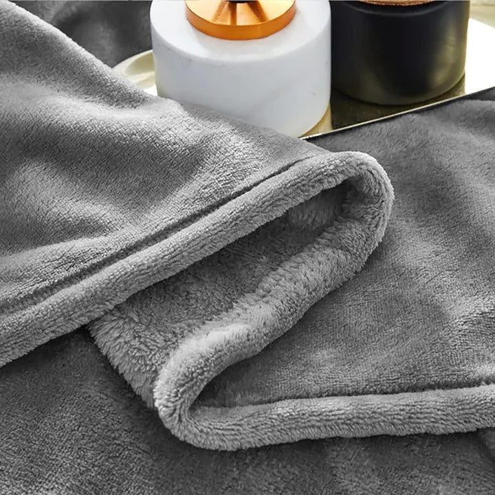 Fleece Stor Sofa Kaste Lettvekt Fuskepels Teppesett