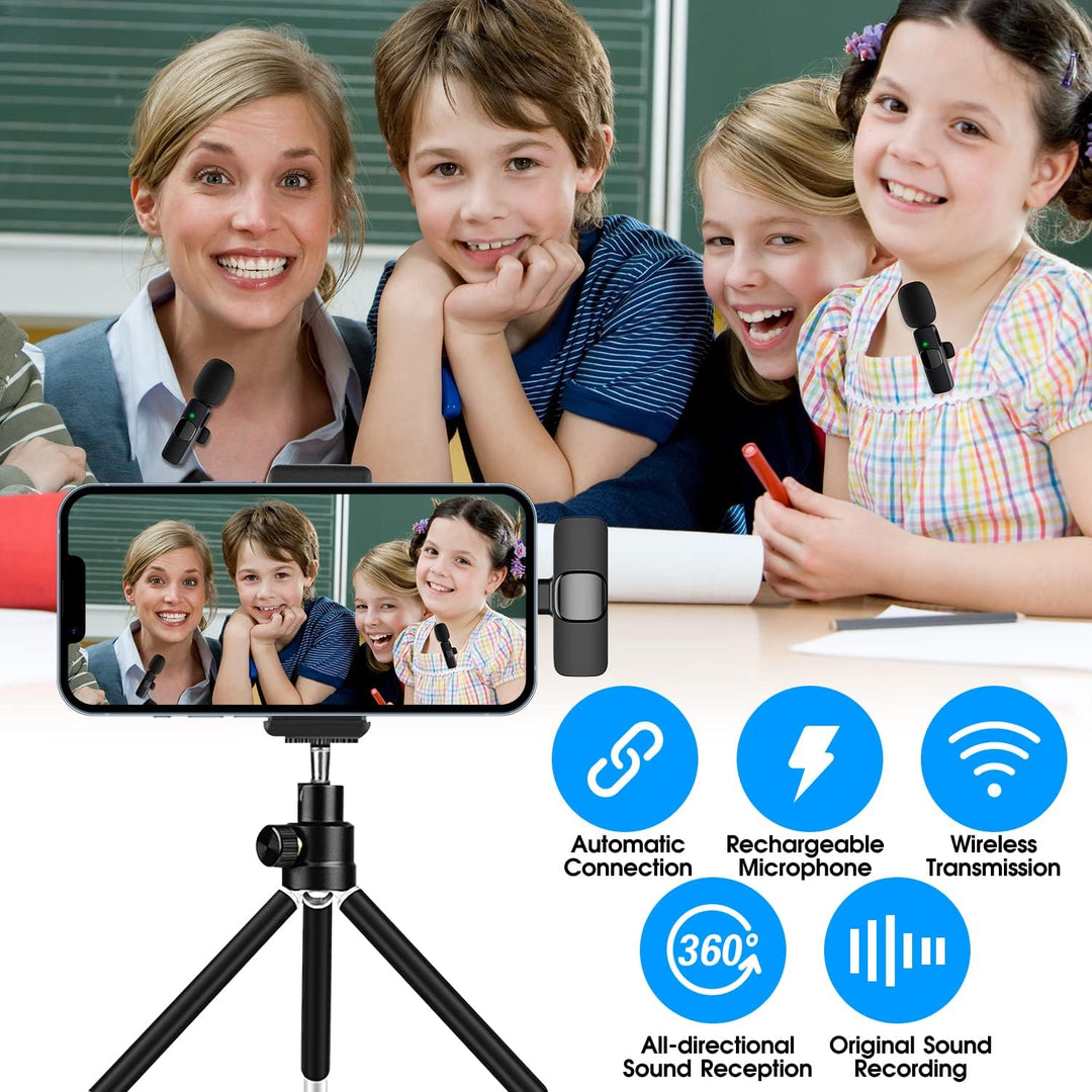 Luvikno | 2-Pack Trådløs Mikrofon for iPhone iPad
