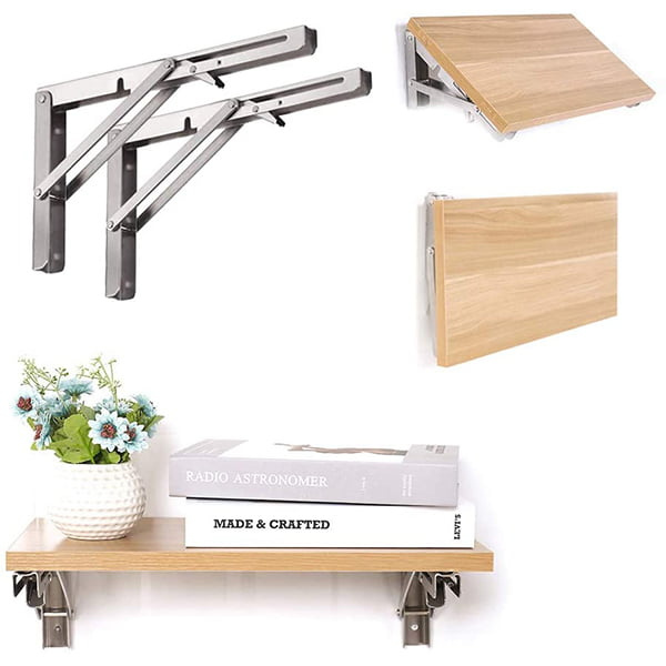 Folding Brakett | 2 sett tykke rustfrie stål sammenleggbare bordbraketter | Luvikno