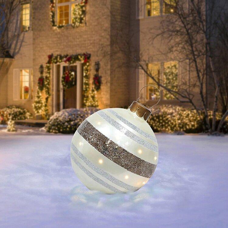 Luvikno | Jule Oppblåsbar Dekorasjon Ball | Utendørs Hage Ornament | 60cm PVC