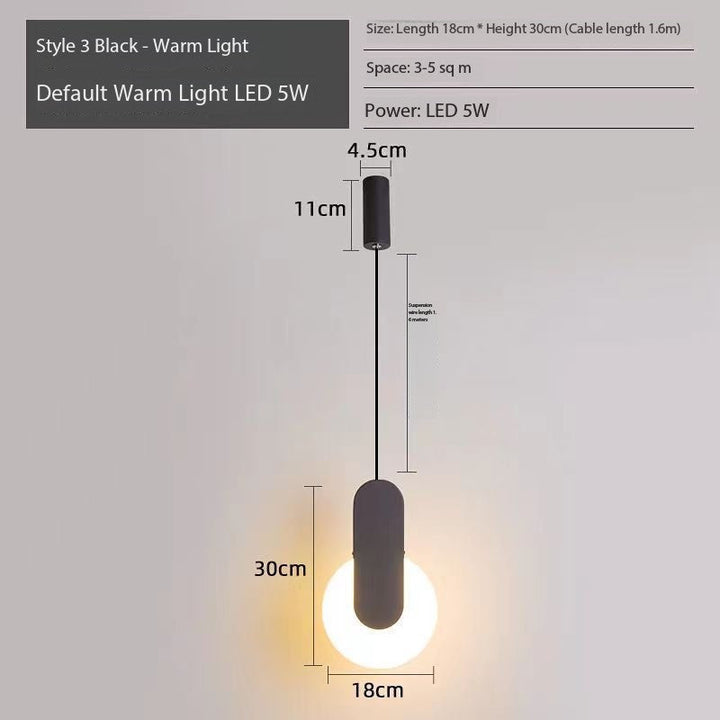 Moderne Minimalistisk Sengside Pendellampe Luvikno