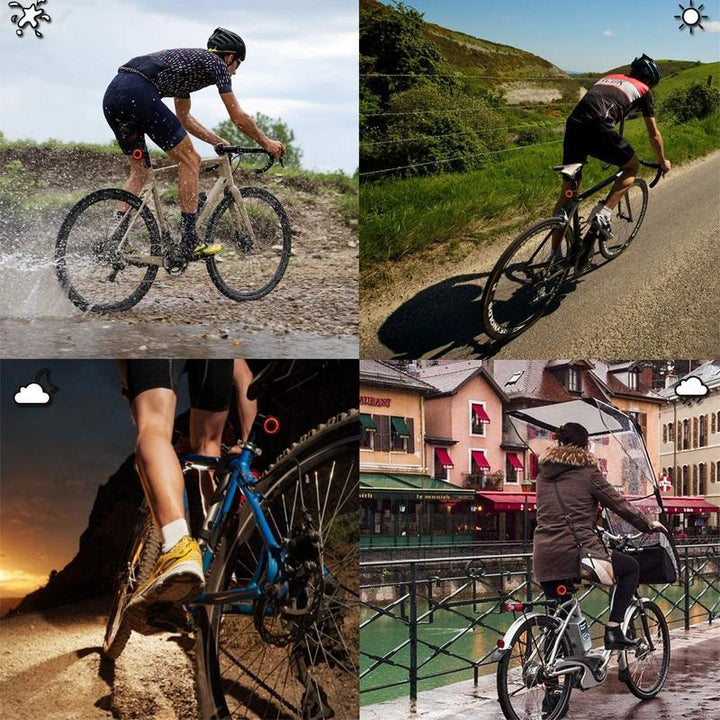 VeloSafe Slim – USB oppladbart intelligent sykkelbaklys med bremssensor | Luvikno