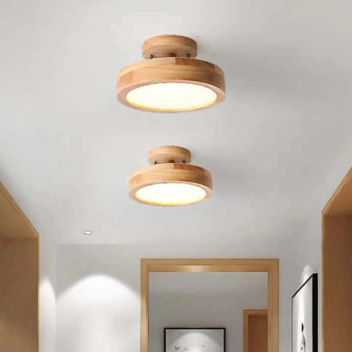 Moderne LED taklampe laget av tre – Quinn taklampe for stue, gang, soverom og spisestue | Luvikno