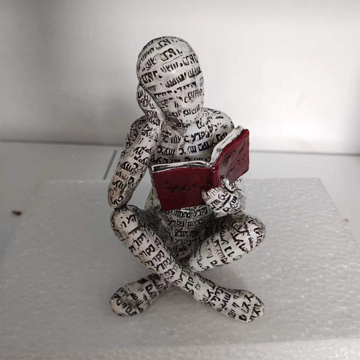 Resin Moderne Lesende Kvinne Statue Ornament i Form av en Lærer | Luvikno
