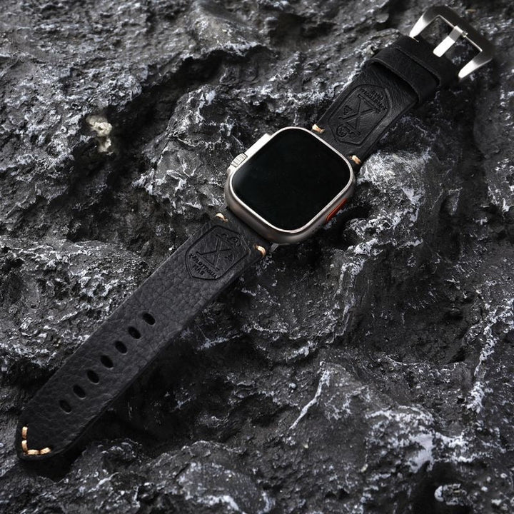 Håndlaget vintage lær-Apple-watch-armbånd