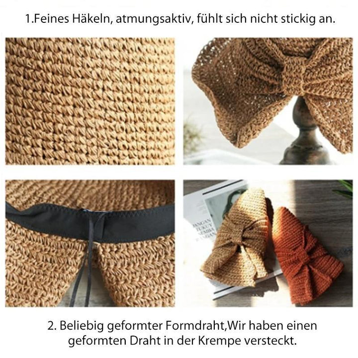 Retro Firkantet Halmbaske med Sløyfe Luvikno