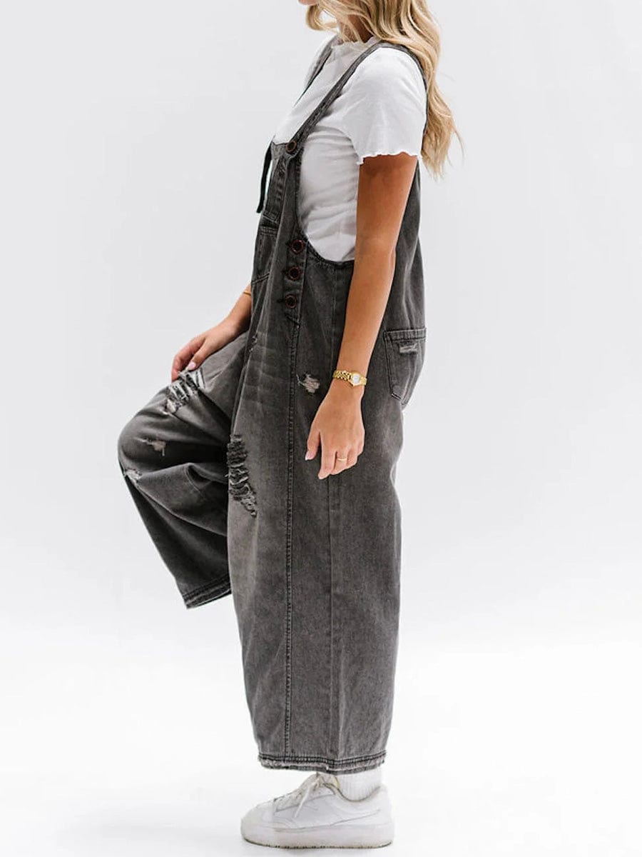 Luvik | Olkaimeton Rentoa Denim Haalaripuku