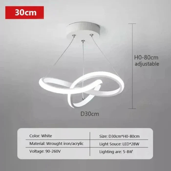 Moderne LED Taklampe - WaveGlow | Luvikno