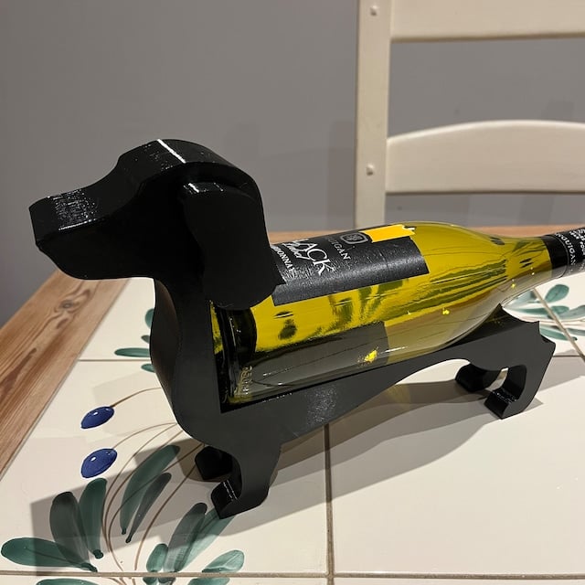 Dachshund-vinkorkholder | Dekorativ bordstativ laget av kunstharpiks | Flere farger