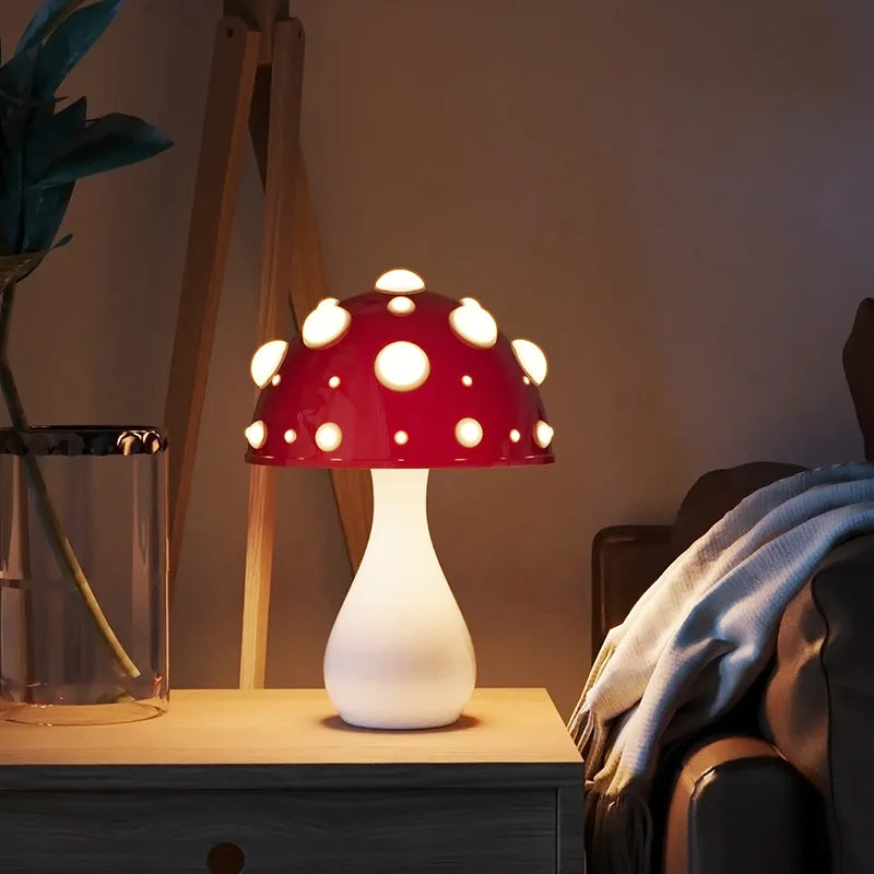 Trikolorert sopp varm lys atmosfære lampe | Luvikno