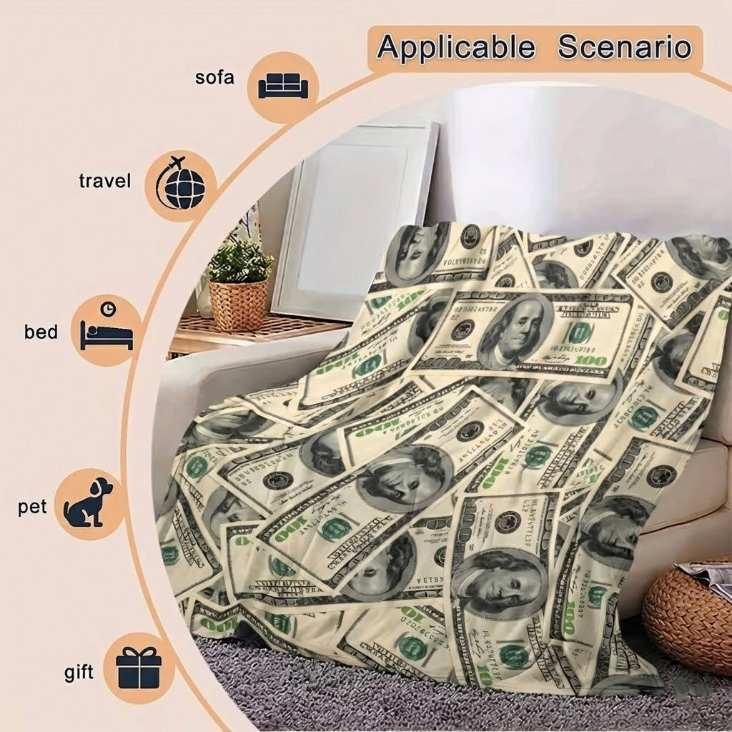 Morsom Penger Penger Myk Sofa Teppe | Luvikno