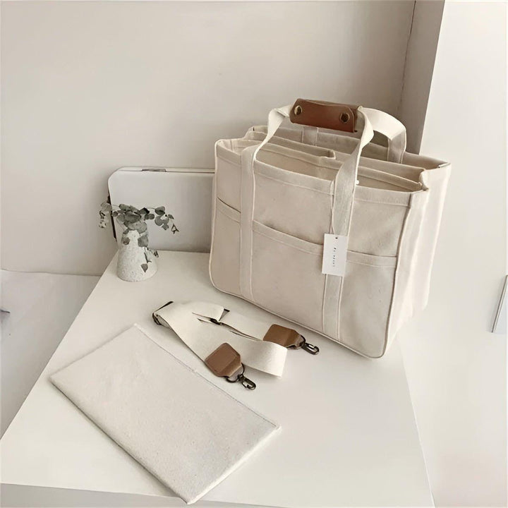 Luvikno | Tavolaé Lær Tote Bag | Allsidig & Robust | Lett & Romslig | I Beige eller Svart