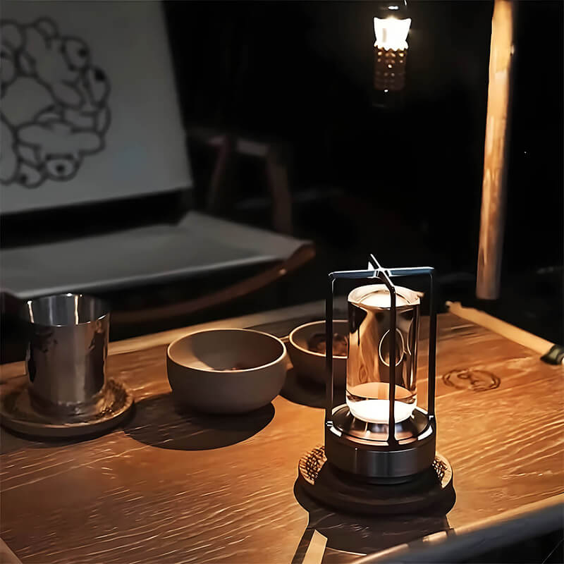 Luvikno | Auralight Trådløs Bordlampe Kranseglass Berøringskontroll