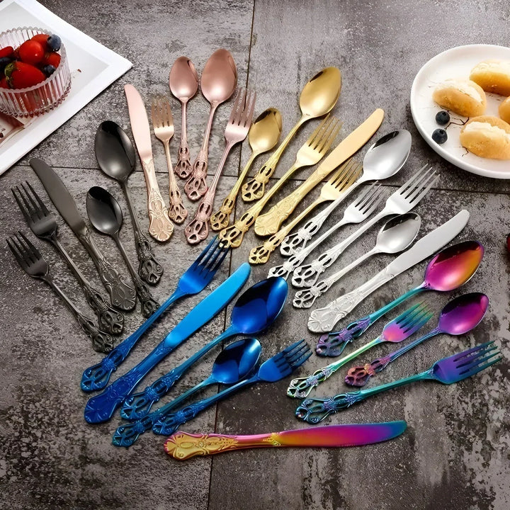 Luvikno | Aurique – 24-delt bestikksett i rustfritt stål med elegant gravering