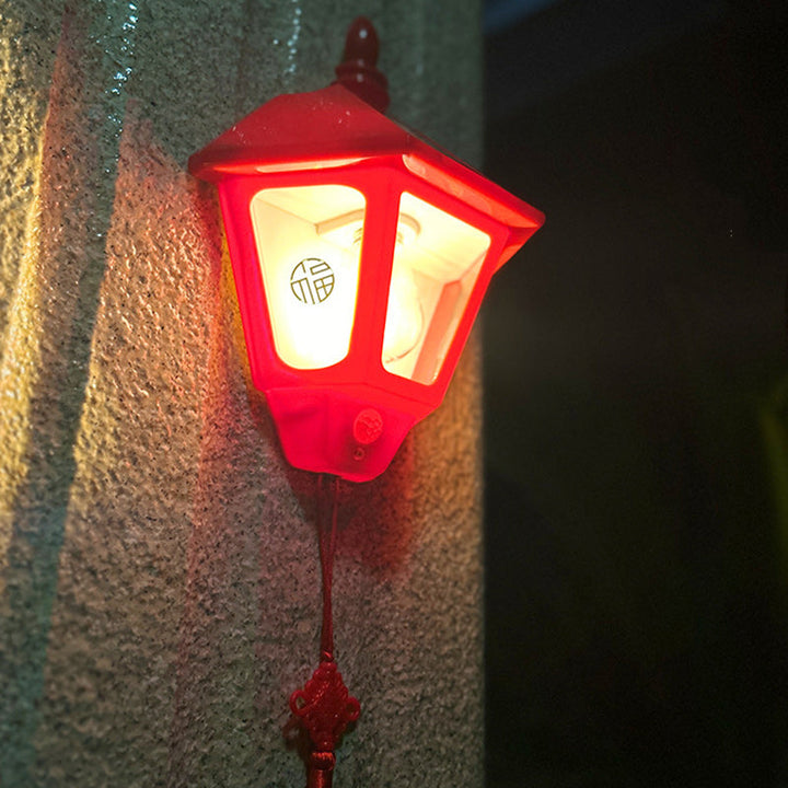 Tradisjonell kinesisk ABS jern Fu-tegn kjegle 1-lys solvegglampe for utendørs | Luvikno