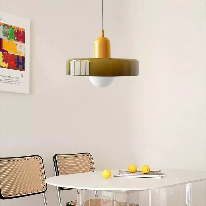 Farget glass pendellampe - BauLume | Luvikno