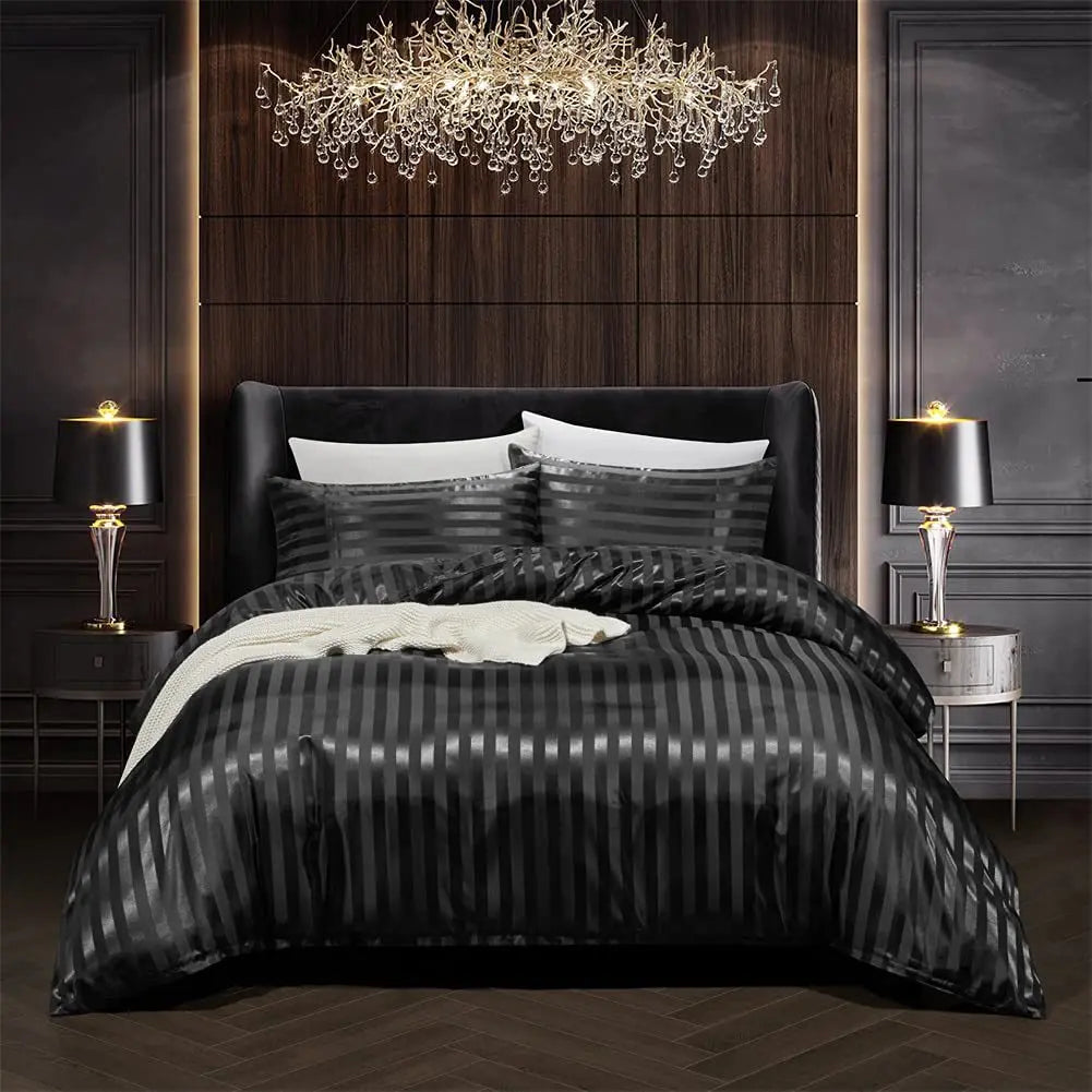 Luvikno | NoirLuxe Dynecover Sett - Elegant Sateng Soverom Transformasjoner