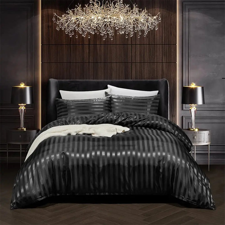 Luvikno | NoirLuxe Dynecover Sett - Elegant Sateng Soverom Transformasjoner