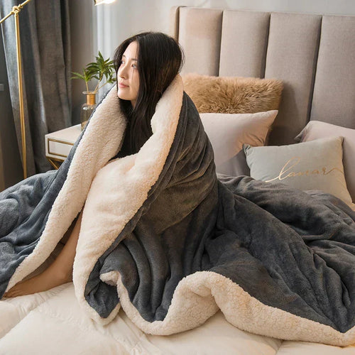 Luvikno | CozyNest Vendbar Ullteppe – Flanell & Cashmere Varmt Teppe for Vinter