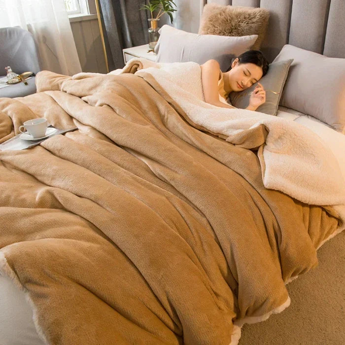 Luvikno | CozyNest Vendbar Ullteppe – Flanell & Cashmere Varmt Teppe for Vinter
