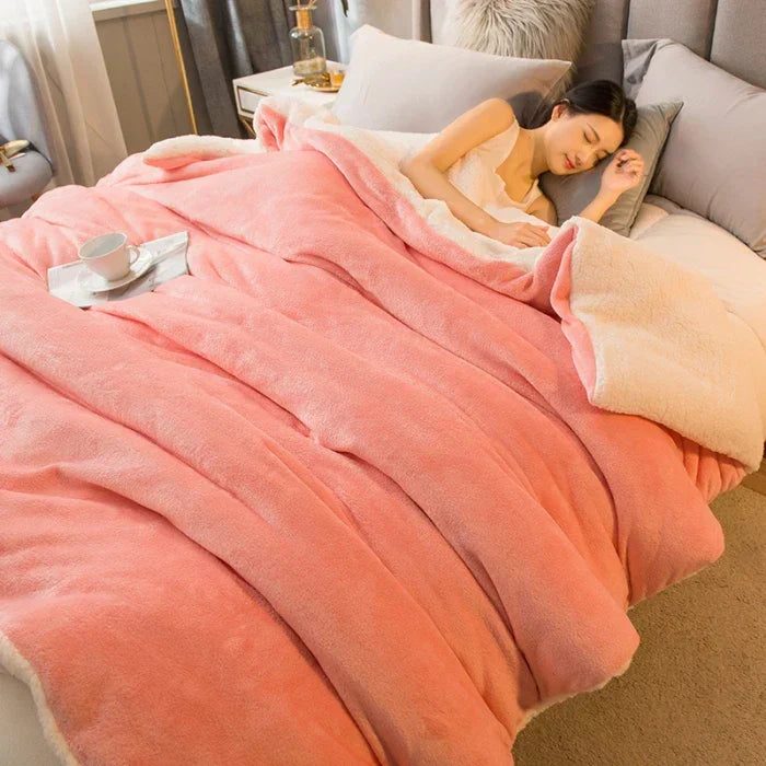 Luvikno | CozyNest Vendbar Ullteppe – Flanell & Cashmere Varmt Teppe for Vinter