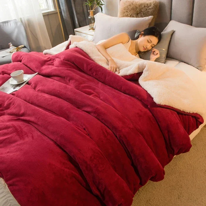 Luvikno | CozyNest Vendbar Ullteppe – Flanell & Cashmere Varmt Teppe for Vinter