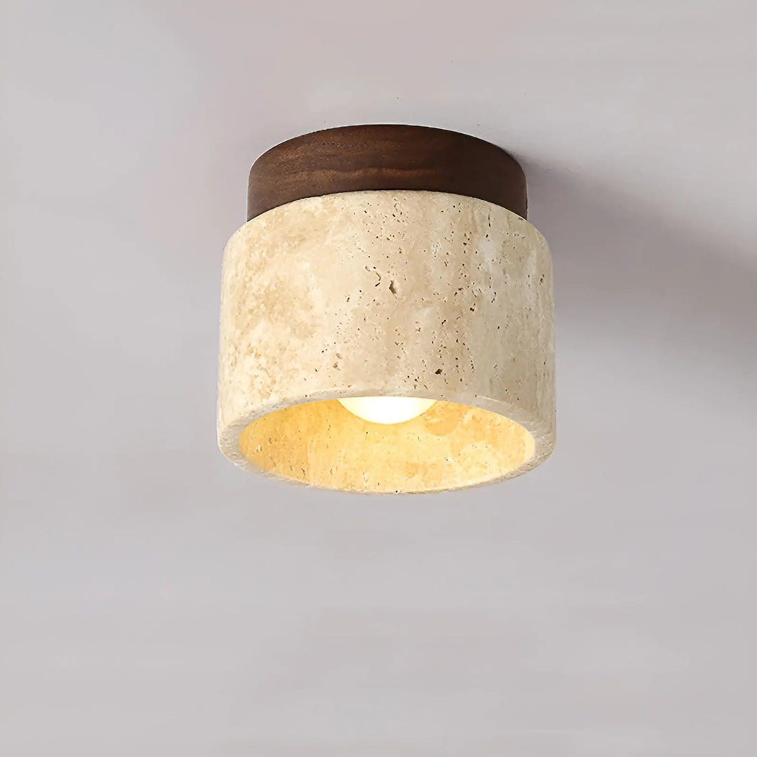 Luvikno | LumiZen Luxe - Japansk inspirert LED ambient lys med travertin og tre