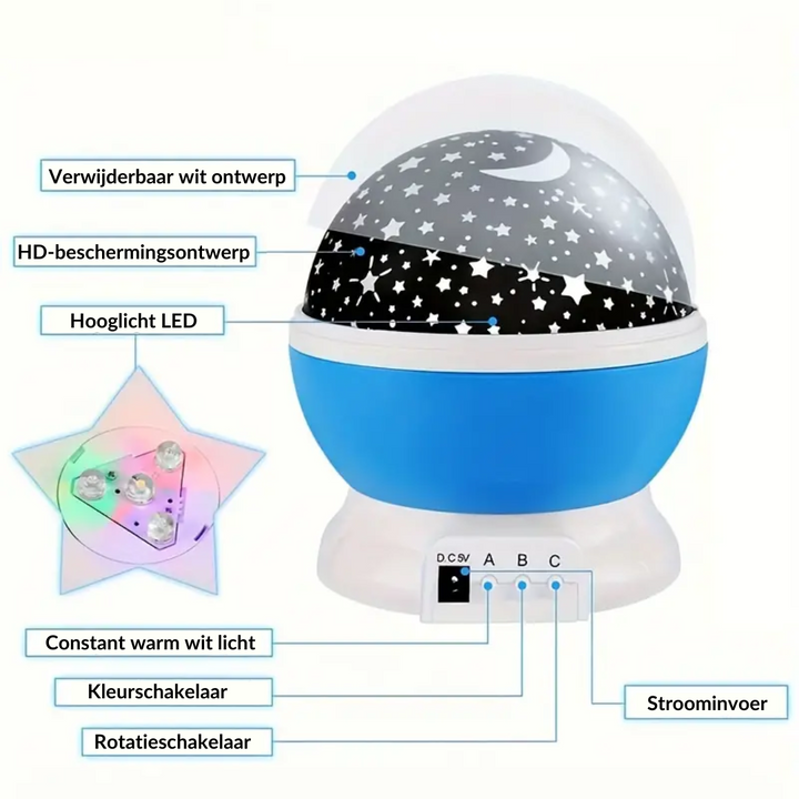 Star Projector Night Light - Luna | Luvikno
