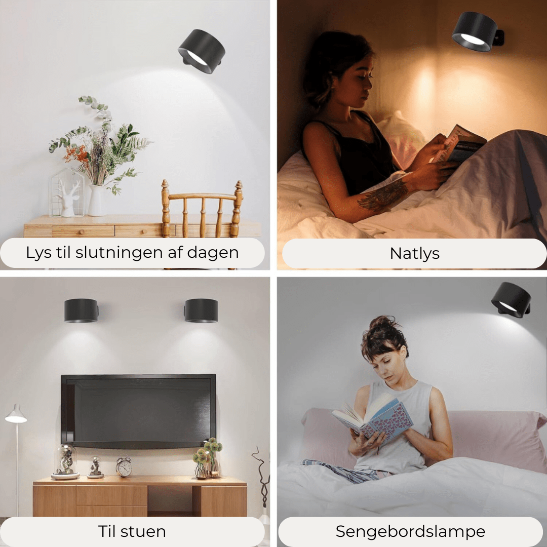 Luvikno | Flexilight Trådløs Vegglampe Berøring 360 Rotasjon