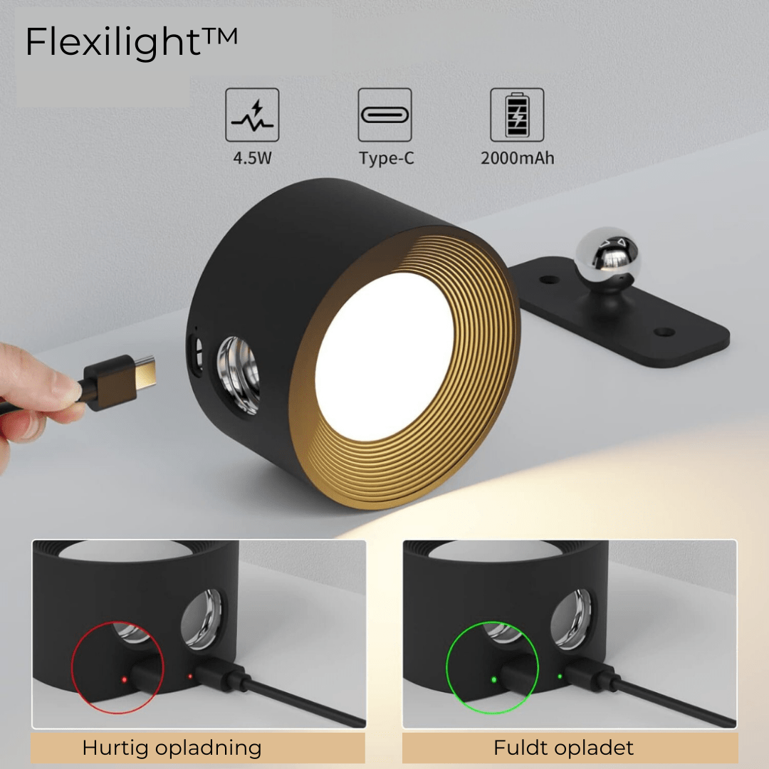 Luvikno | Flexilight Trådløs Vegglampe Berøring 360 Rotasjon