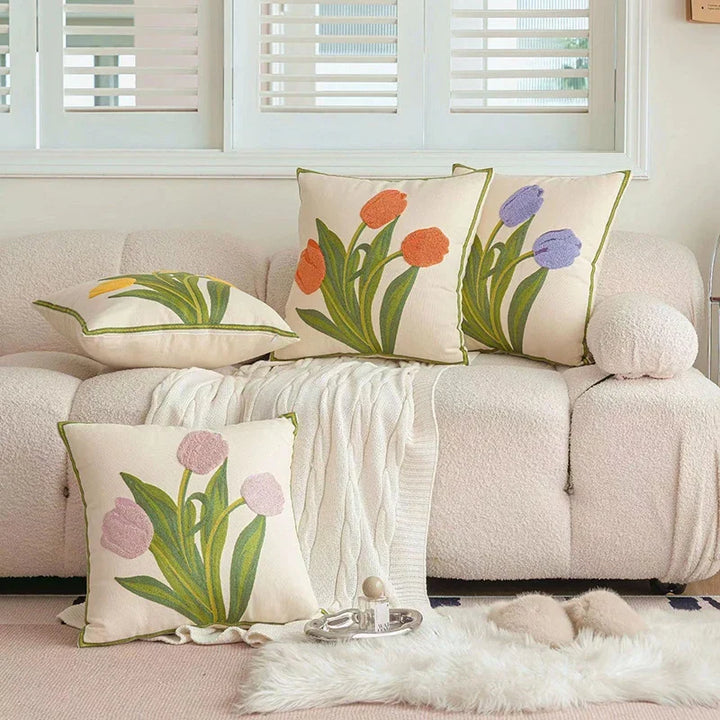 Brodert tulipanputeomslag | Luvikno