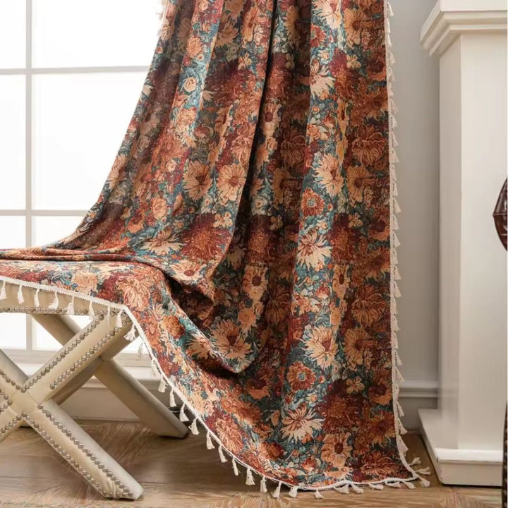 Luvikno | Fransk vintage blomsterprint teppe gardin