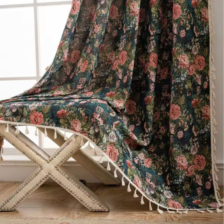 Luvikno | Fransk vintage blomsterprint teppe gardin
