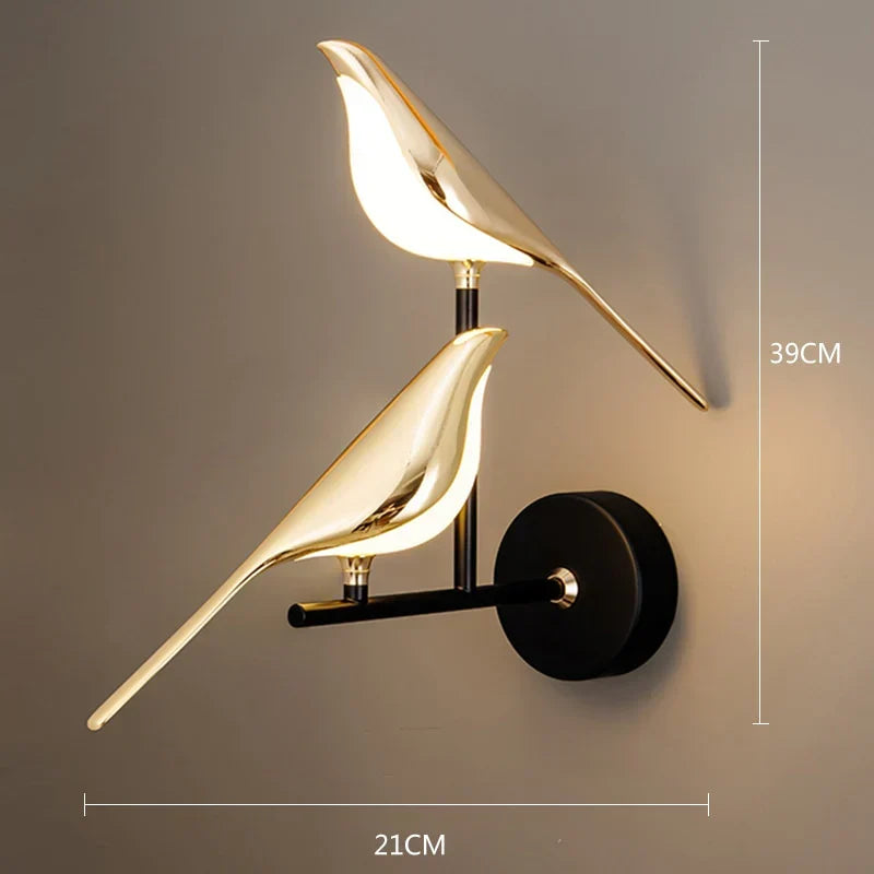 Gullfugl Vegglampe